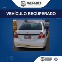 RECUPERAN UN VEHÍCULO CON REPORTE DE ROBO