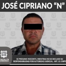 JOSÉ CIPRIANO “N” YA ESTÁ TRAS LAS REJAS