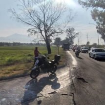 CAÑERO SE LE ENCARAMÓ A CAMIONETA CON TARROS DE LECHE