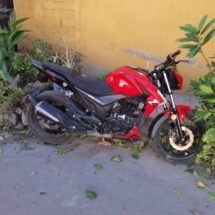 MOTOCICLISTA ADOLECENTE TERMINÓ ENTRE LAS MACETAS