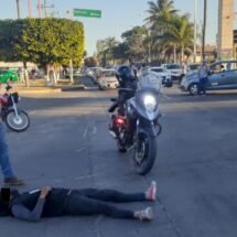 MOTOCICLISTA PROBÓ PAVIMENTO