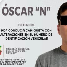 SUJETO ES DETENIDO POR CONDUCIR CAMIONETA REMARCADA