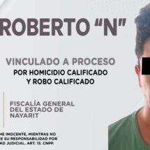 ROBERTO “N”, VINCULADO A PROCESO PRESUNTO HOMICIDA 