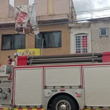 Bomberos de Nayarit realizan el rescate de un gato que se encontraba arriba de un poste en el fraccionamiento Ciudad del Valle.