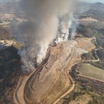 ATIENDE PROTECCIÓN CIVIL INCENDIO EN EL RELLENO SANITARIO EL IZTETE