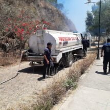 Atiende Protección Civil de Tepic incendio forestal en el Cerro de la Cruz